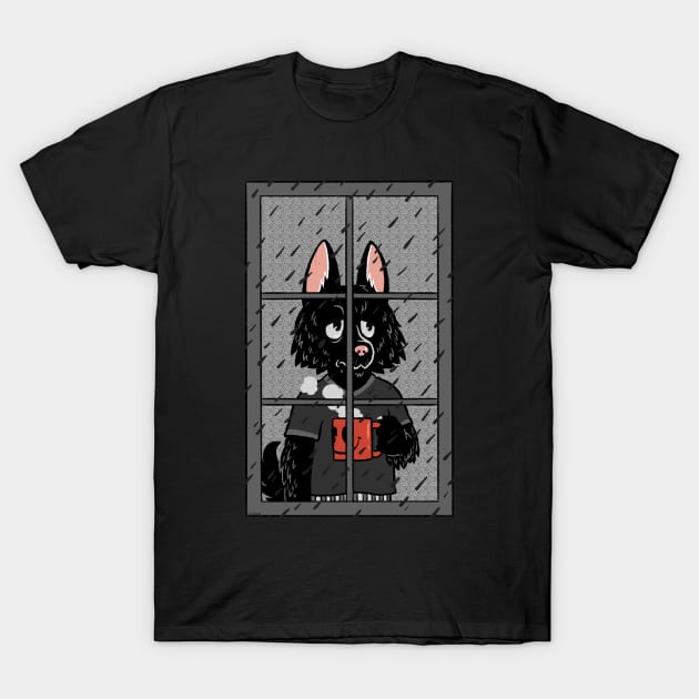 Black Dog T-Shirt by JenniferSmith